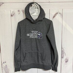 The North Face Women’s Half Dome Hoodie Medium Gray Floral Logo EUC